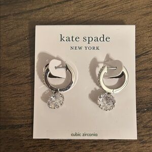 NWT Kate Spade Silver Earrings with Cubic Zirconia